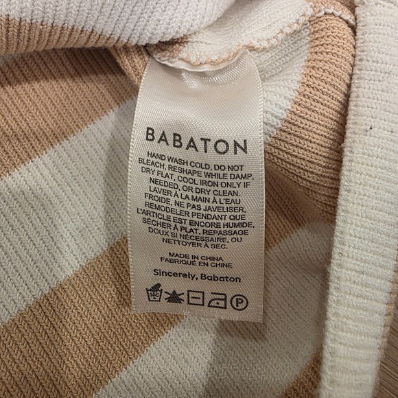 Babaton Women Mini Bodycon Tank Dress Size S Striped Square Neck Sleeveless - Picture 7 of 13